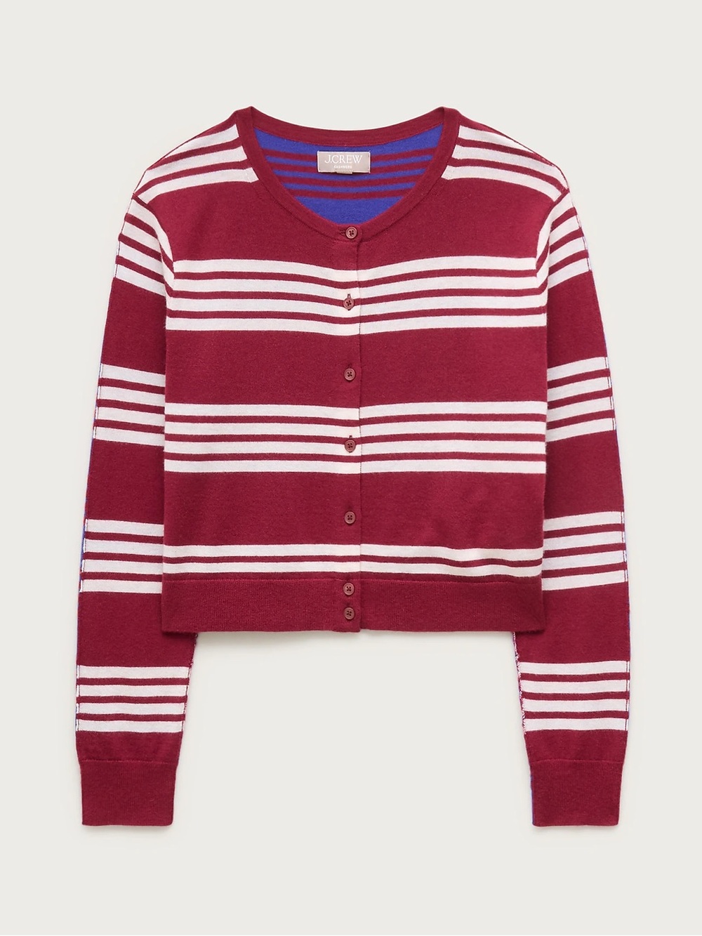 J. Crew Women's Featherweight Cashmere Cardigan in Mixed Stripe